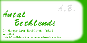 antal bethlendi business card